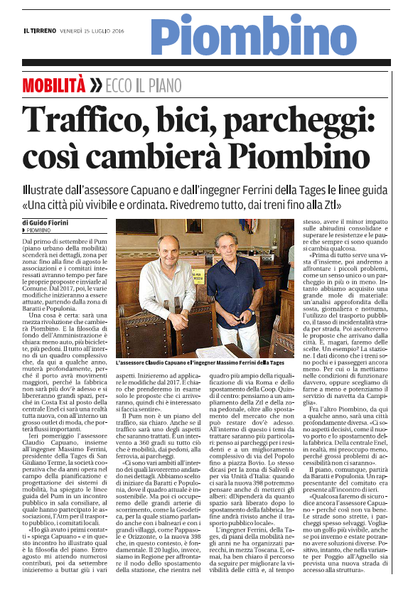 il tirreno del 15-07-2016